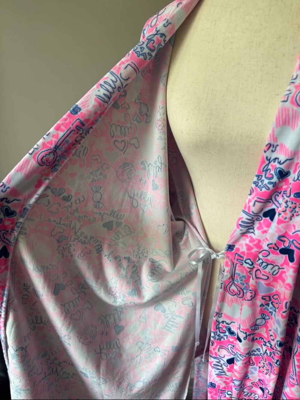 Lilly Pulitzer Women’s Pink Printed Wrap Robe XXL - Picture 8 of 14